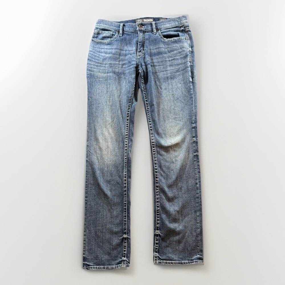 BKE Carter Jeans Mens 32x33 Blue Straight Leg Medium Wash Denim Cowboy Faded